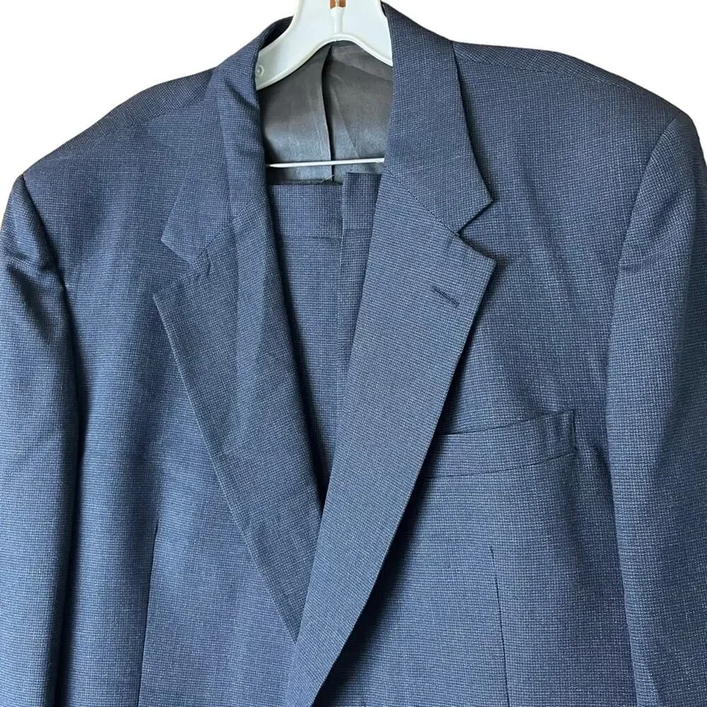 Botany 500 Men’s Vintage Two Piece Suit 44L Check Career Office